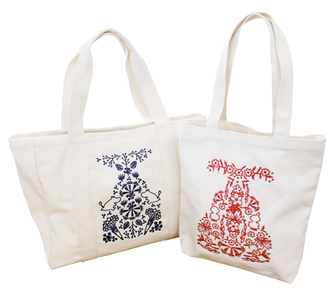 繊細な刺繍デザインのシンプルトートバッグ | ムーミン公式サイト