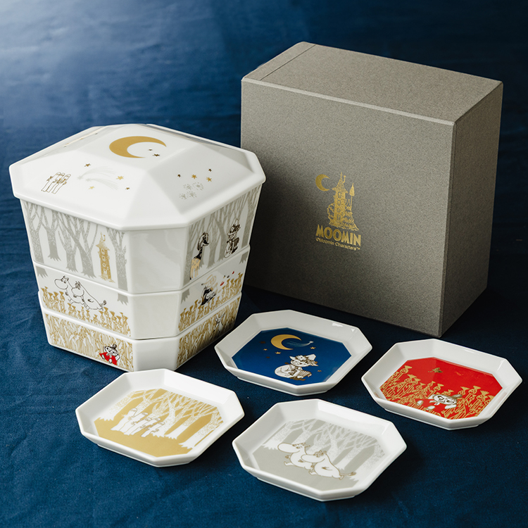 3段隅切重箱 小皿揃