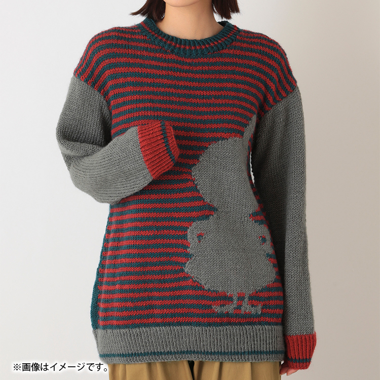 PeopleTree 手編みニットプルオーバー（ボーダー/リトルミイ）